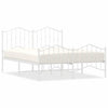 Stella Homewares Metal Bed Frame without Mattress with Footboard White 150x200 cm