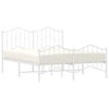 Stella Homewares Metal Bed Frame without Mattress with Footboard White 150x200 cm