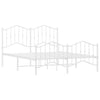 Stella Homewares Metal Bed Frame without Mattress with Footboard White 150x200 cm