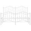Stella Homewares Metal Bed Frame without Mattress with Footboard White 150x200 cm