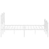 Stella Homewares Metal Bed Frame without Mattress with Footboard White 150x200 cm
