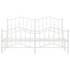 Stella Homewares Metal Bed Frame without Mattress with Footboard White 183x203 cm King
