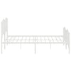 Stella Homewares Metal Bed Frame without Mattress with Footboard White 183x203 cm King