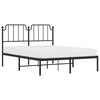 Stella Homewares Metal Bed Frame without Mattress with Headboard Black 135x190 cm