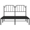 Stella Homewares Metal Bed Frame without Mattress with Headboard Black 135x190 cm