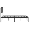 Stella Homewares Metal Bed Frame without Mattress with Headboard Black 135x190 cm
