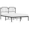 Stella Homewares Metal Bed Frame without Mattress with Headboard Black 150x200 cm