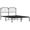 Stella Homewares Metal Bed Frame without Mattress with Headboard Black 150x200 cm
