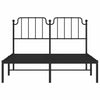 Stella Homewares Metal Bed Frame without Mattress with Headboard Black 150x200 cm