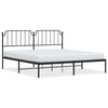 Stella Homewares Metal Bed Frame without Mattress with Headboard Black 183x203 cm King