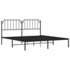 Stella Homewares Metal Bed Frame without Mattress with Headboard Black 183x203 cm King