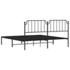 Stella Homewares Metal Bed Frame without Mattress with Headboard Black 183x203 cm King