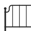 Stella Homewares Metal Bed Frame without Mattress with Headboard Black 183x203 cm King