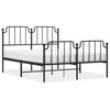 Stella Homewares Metal Bed Frame without Mattress with Footboard Black 135x190 cm