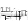 Stella Homewares Metal Bed Frame without Mattress with Footboard Black 135x190 cm