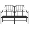 Stella Homewares Metal Bed Frame without Mattress with Footboard Black 135x190 cm
