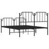 Stella Homewares Metal Bed Frame without Mattress with Footboard Black 135x190 cm