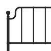 Stella Homewares Metal Bed Frame without Mattress with Footboard Black 135x190 cm