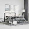 Stella Homewares Metal Bed Frame without Mattress with Footboard Black 135x190 cm