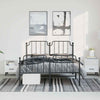 Stella Homewares Metal Bed Frame without Mattress with Footboard Black 150x200 cm