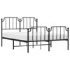 Stella Homewares Metal Bed Frame without Mattress with Footboard Black 150x200 cm