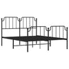 Stella Homewares Metal Bed Frame without Mattress with Footboard Black 150x200 cm