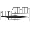 Stella Homewares Metal Bed Frame without Mattress with Footboard Black 150x200 cm