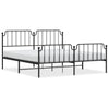 Stella Homewares Metal Bed Frame without Mattress with Footboard Black 183x203 cm King
