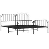 Stella Homewares Metal Bed Frame without Mattress with Footboard Black 183x203 cm King
