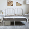 Stella Homewares Metal Bed Frame without Mattress with Headboard White 150x200 cm