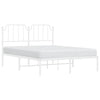 Stella Homewares Metal Bed Frame without Mattress with Headboard White 150x200 cm