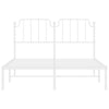 Stella Homewares Metal Bed Frame without Mattress with Headboard White 150x200 cm