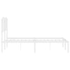 Stella Homewares Metal Bed Frame without Mattress with Headboard White 150x200 cm