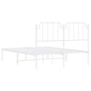 Stella Homewares Metal Bed Frame without Mattress with Headboard White 150x200 cm