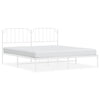 Stella Homewares Metal Bed Frame without Mattress with Headboard White 183x203 cm King