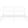 Stella Homewares Metal Bed Frame without Mattress with Headboard White 183x203 cm King