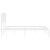 Stella Homewares Metal Bed Frame without Mattress with Headboard White 183x203 cm King