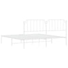 Stella Homewares Metal Bed Frame without Mattress with Headboard White 183x203 cm King
