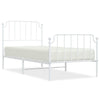 Stella Homewares Metal Bed Frame without Mattress with Footboard White 90x190 cm