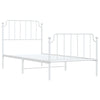 Stella Homewares Metal Bed Frame without Mattress with Footboard White 90x190 cm