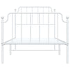 Stella Homewares Metal Bed Frame without Mattress with Footboard White 90x190 cm
