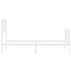 Stella Homewares Metal Bed Frame without Mattress with Footboard White 90x190 cm