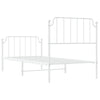 Stella Homewares Metal Bed Frame without Mattress with Footboard White 90x190 cm