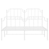 Stella Homewares Metal Bed Frame without Mattress with Footboard White 135x190 cm