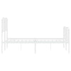 Stella Homewares Metal Bed Frame without Mattress with Footboard White 135x190 cm