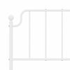 Stella Homewares Metal Bed Frame without Mattress with Footboard White 135x190 cm