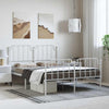 Stella Homewares Metal Bed Frame without Mattress with Footboard White 135x190 cm