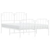 Stella Homewares Metal Bed Frame without Mattress with Footboard White 150x200 cm