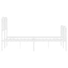 Stella Homewares Metal Bed Frame without Mattress with Footboard White 150x200 cm