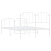 Stella Homewares Metal Bed Frame without Mattress with Footboard White 150x200 cm